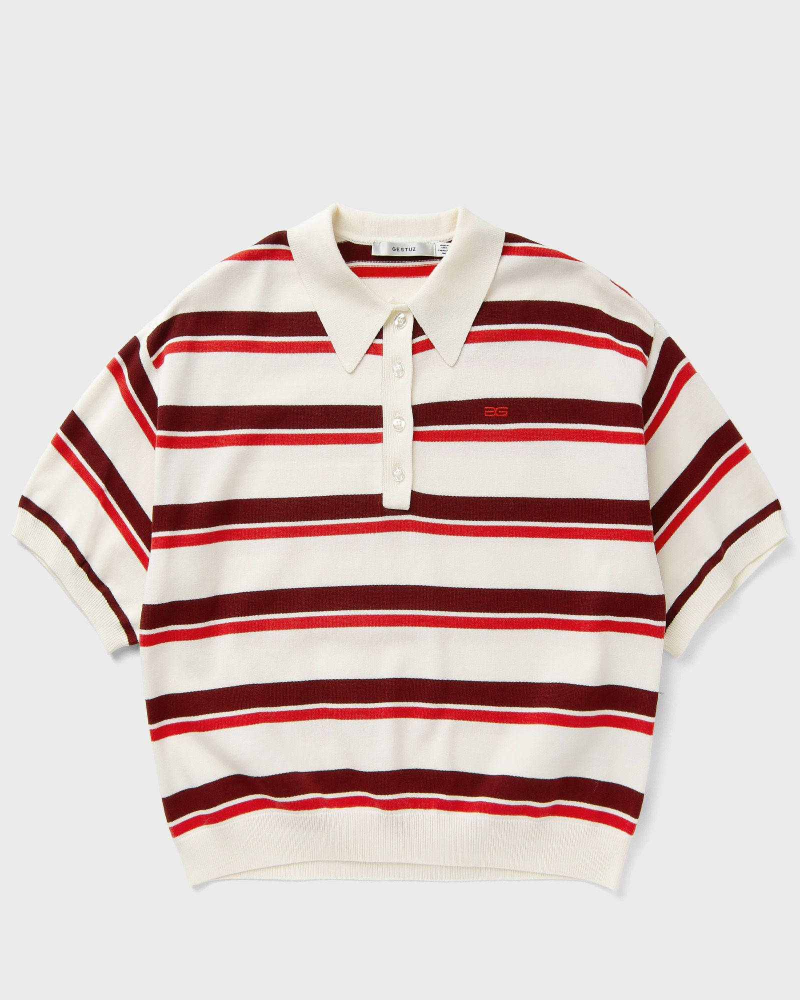 Gestuz GZtaia ss polo pullover, red|beige