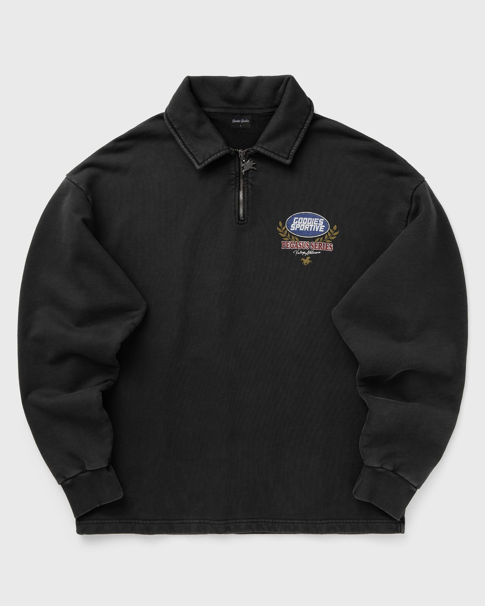Goodies Sportive PREM. WASHED FADEOUT HALFZIPPER, black