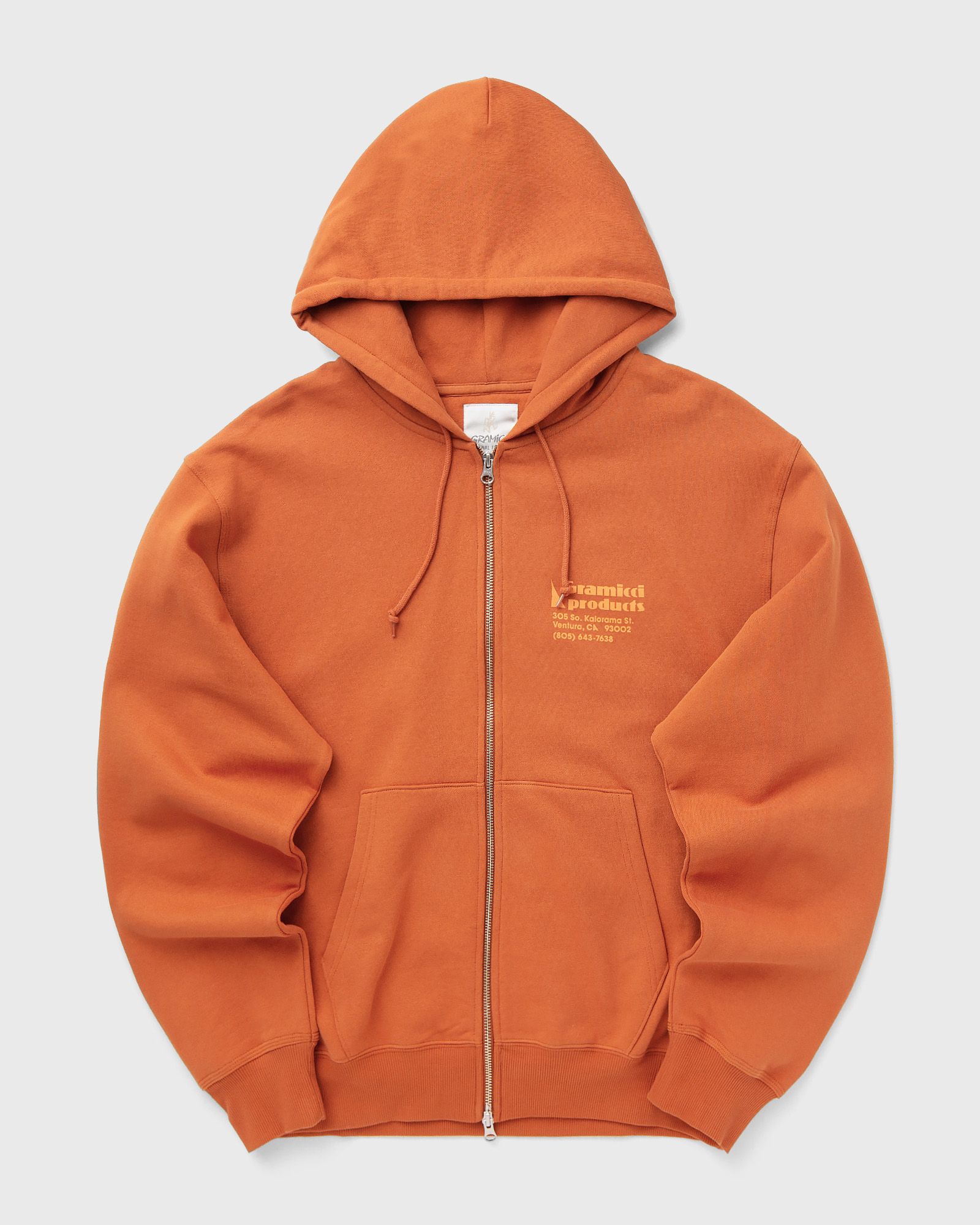 Gramicci G-SAIL ZIP HOODED SWEATSHIRT, orange
