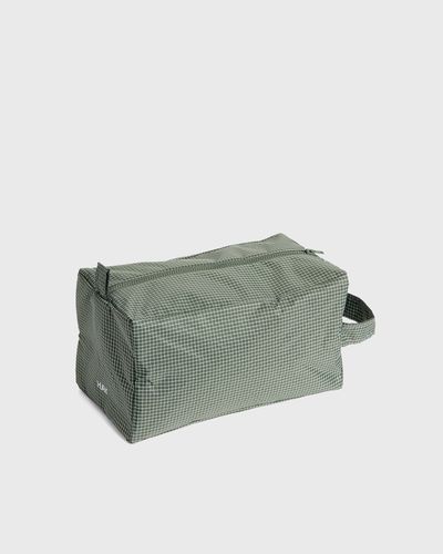 Hay Grid Wash Bag Medium, green