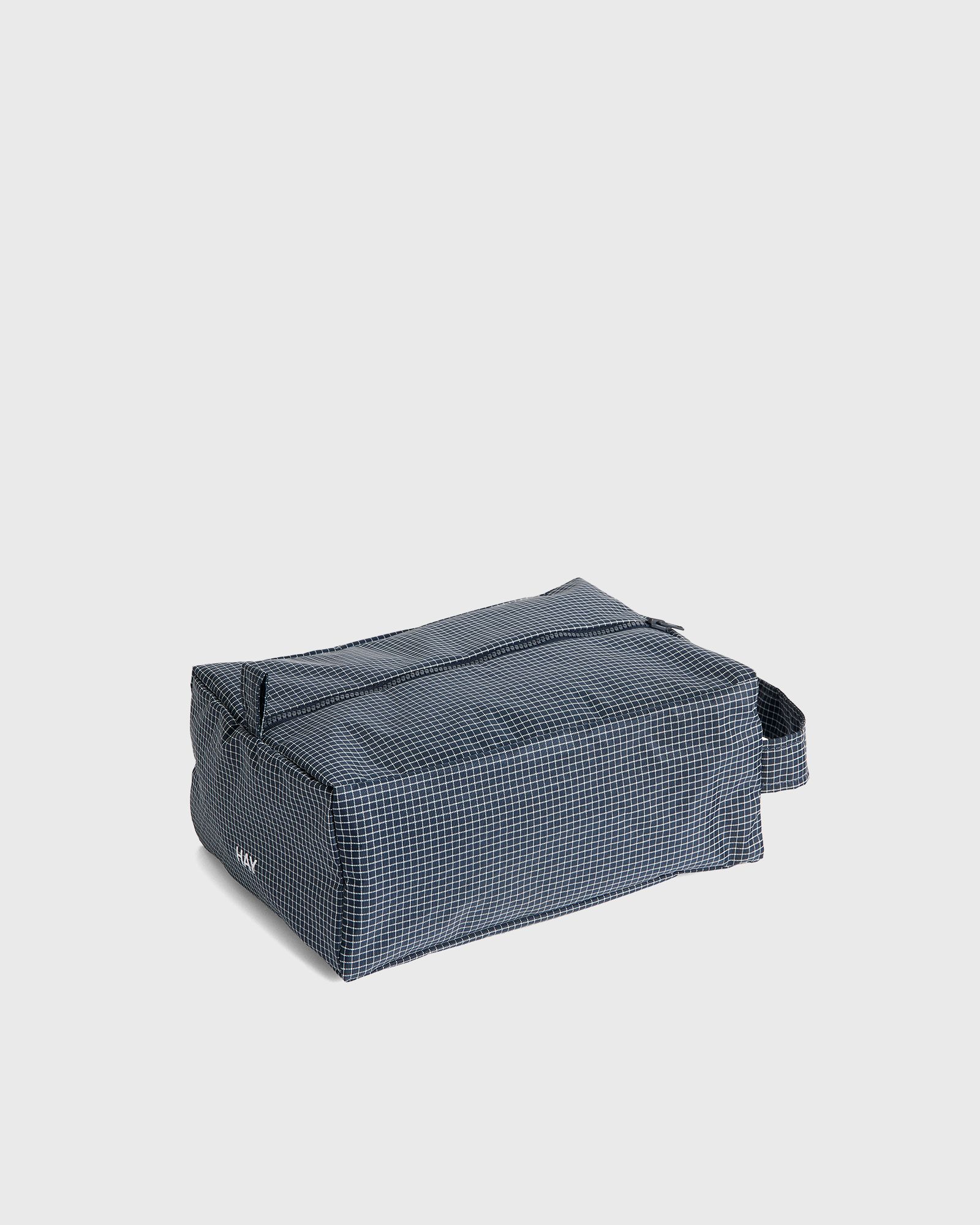 Hay Grid Wash Bag Small, blue