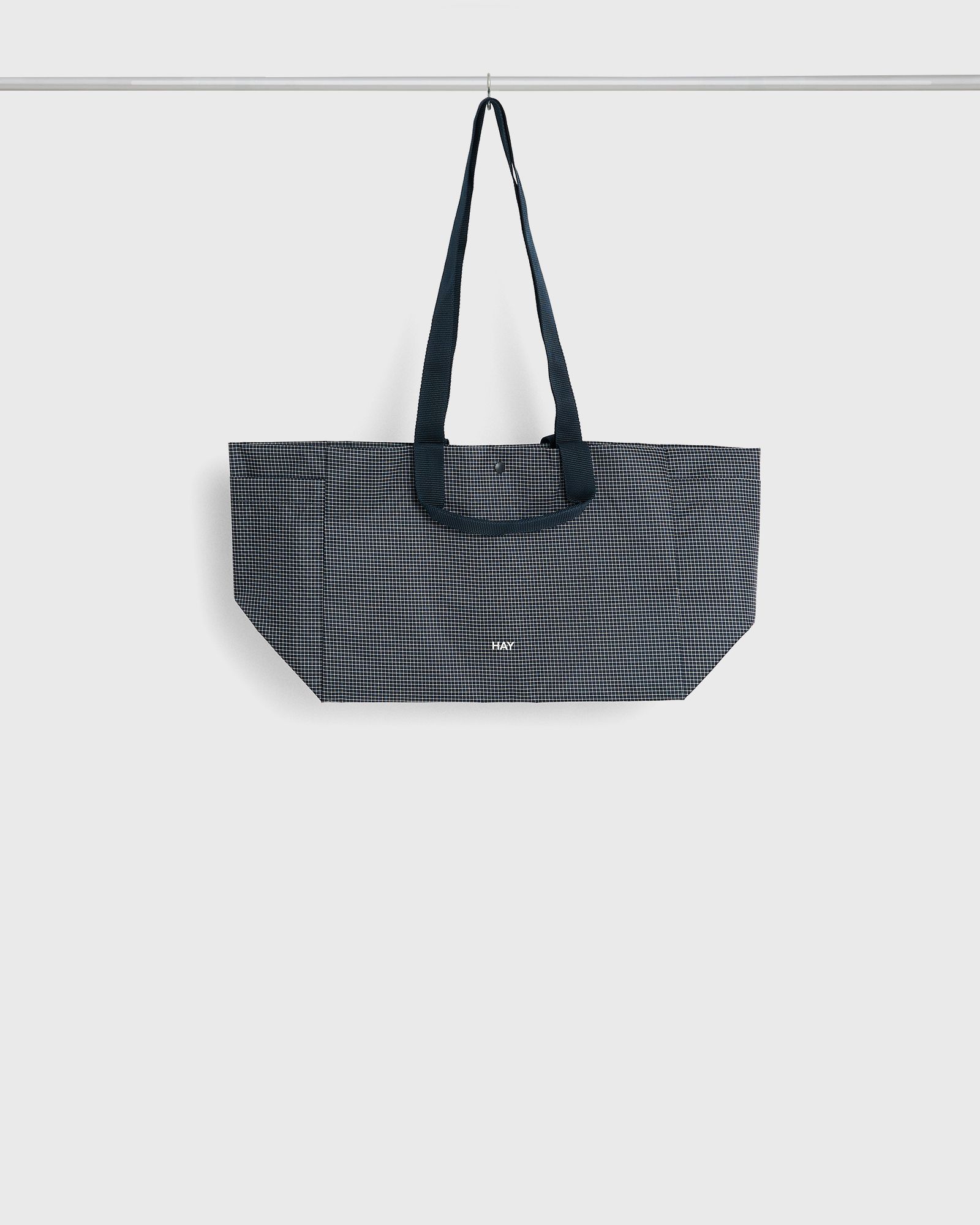 Hay Grid Weekend Bag Small, blue