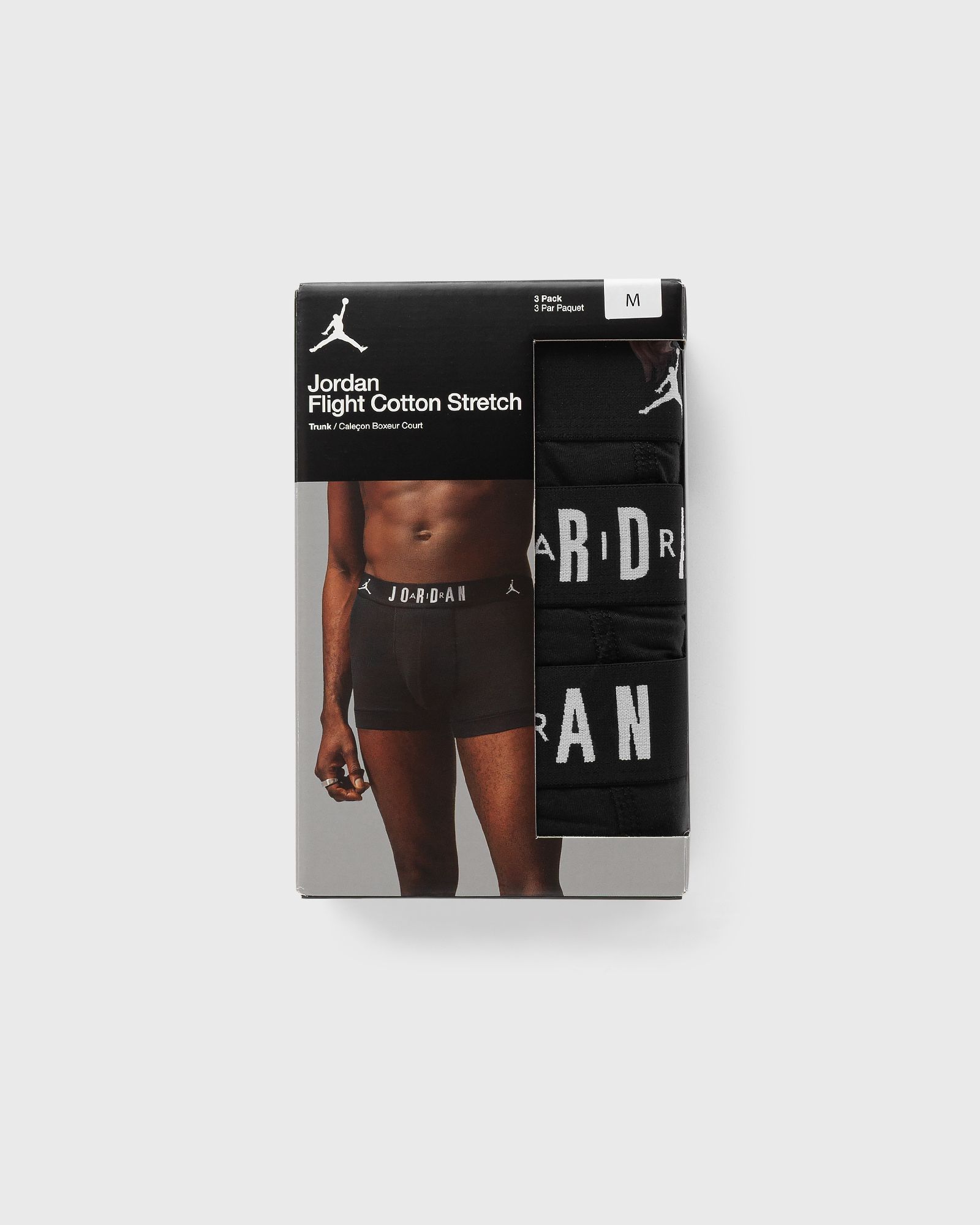 Jordan FLIGHT COTTON STRETCH 3PK TRUNK BOXER/BRIEF, black