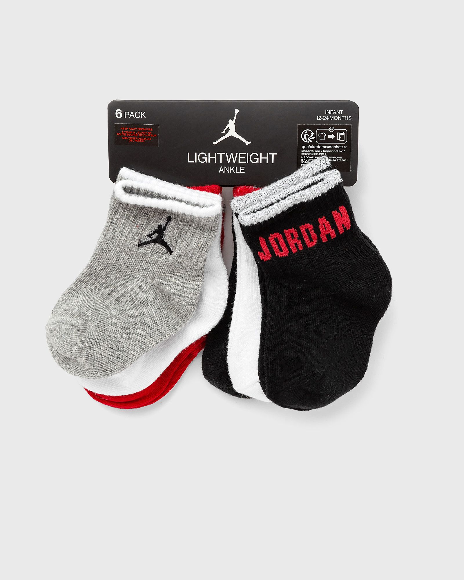 Jordan JORDAN LEGACY INFANT/TODDLER ANKLE 6PK, multi|red
