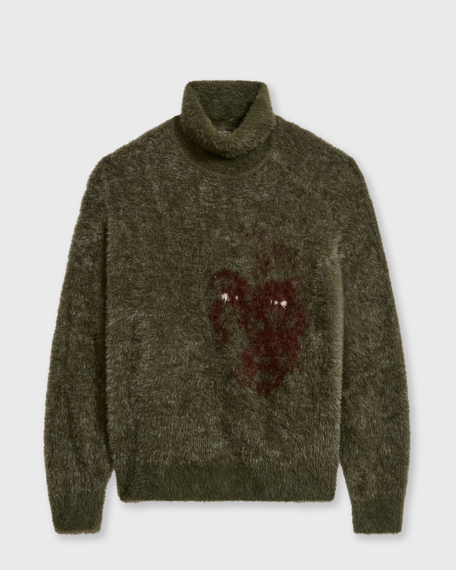 KidSuper Studios Fuzzy Knit Hatched Face Turtle Neck