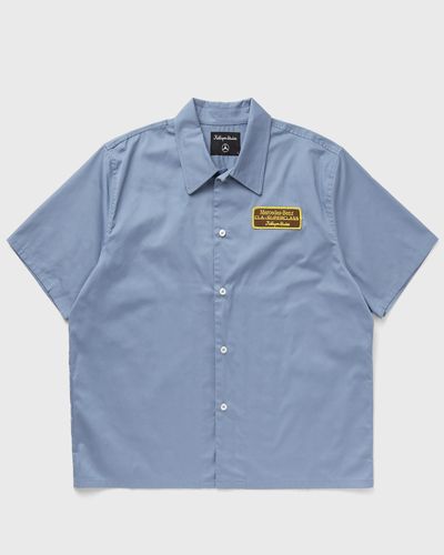 KidSuper Studios X Mercedes Benz Cropped Work Shirt, blue