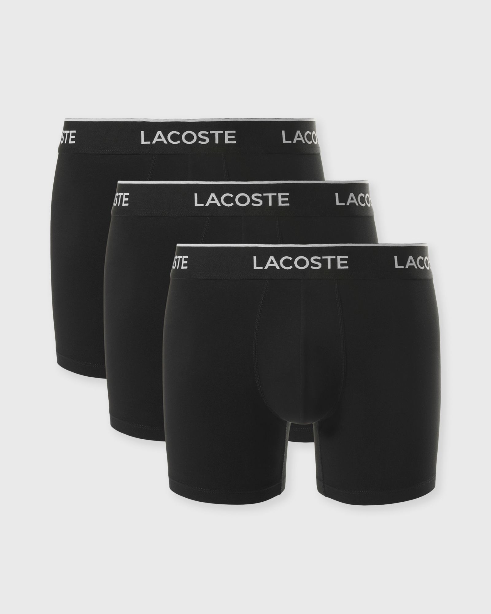 Lacoste 3-Pack Stretch Cotton Boxer Briefs, black