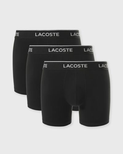 Lacoste 3-Pack Stretch Cotton Boxer Briefs, black