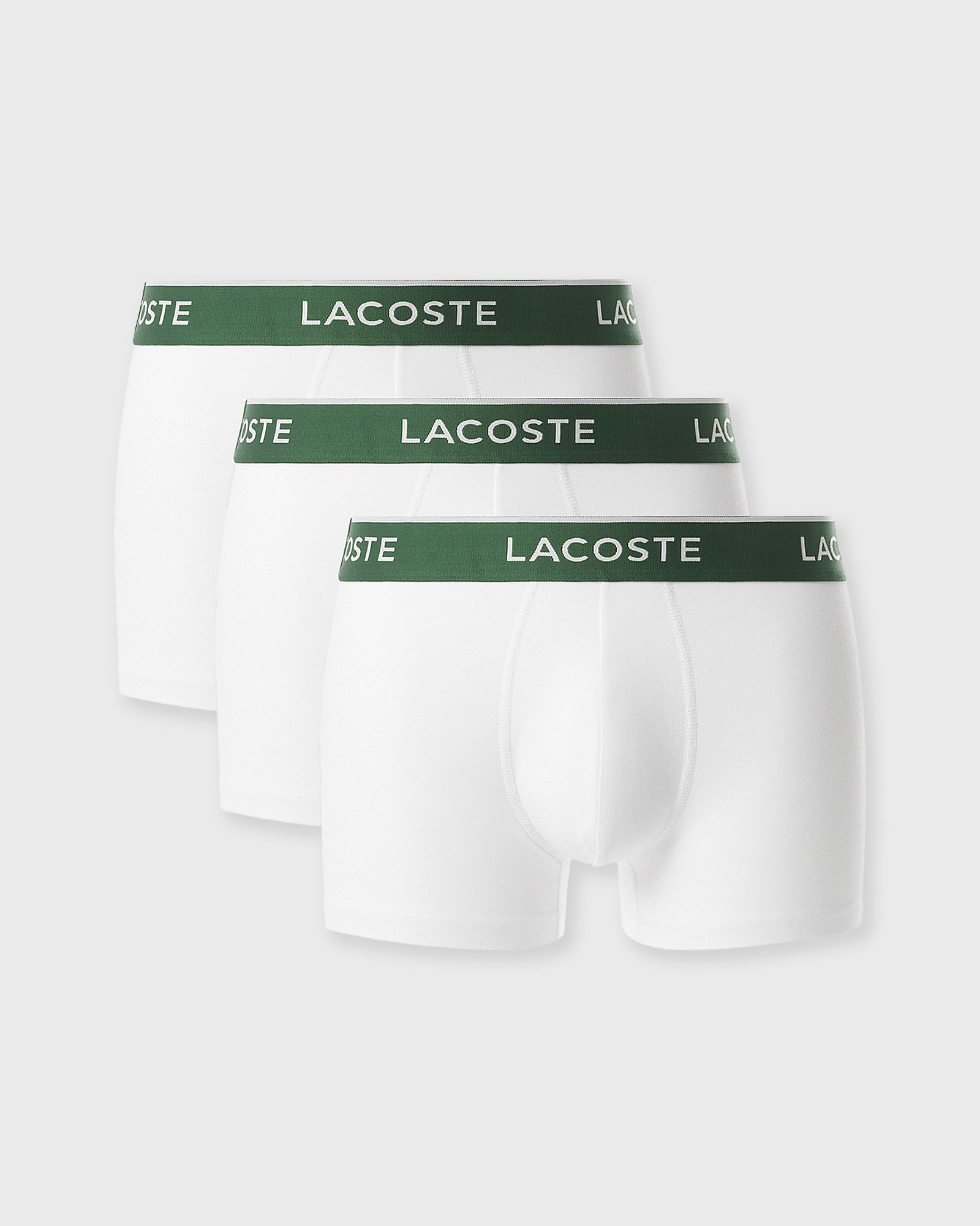 Lacoste 3-Pack Stretch Cotton Trunks, white