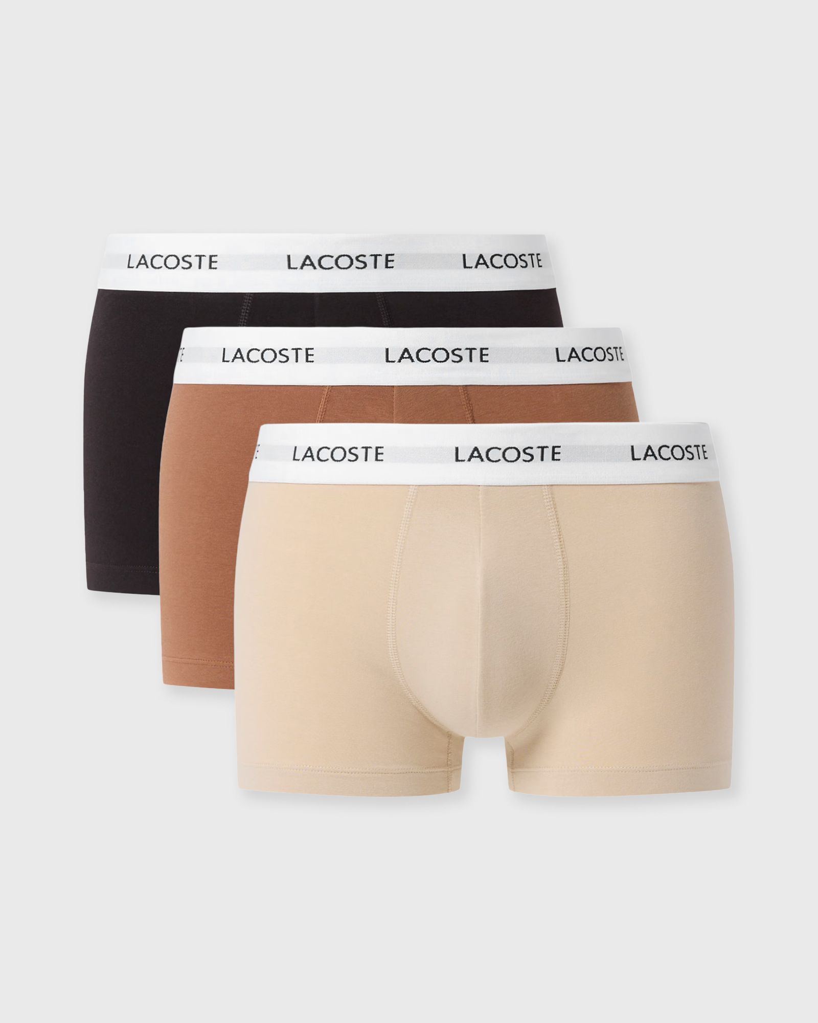 Lacoste 3-Pack Stretch Cotton Trunks, multi