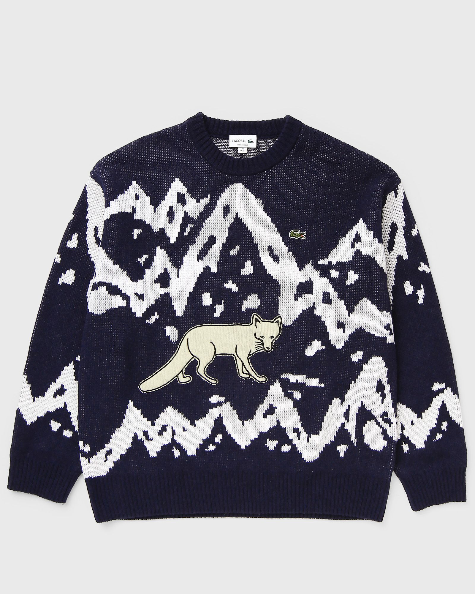 Lacoste Archive Edition Wool Jacquard Sweater, blue