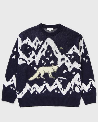 Lacoste Archive Edition Wool Jacquard Sweater, blue