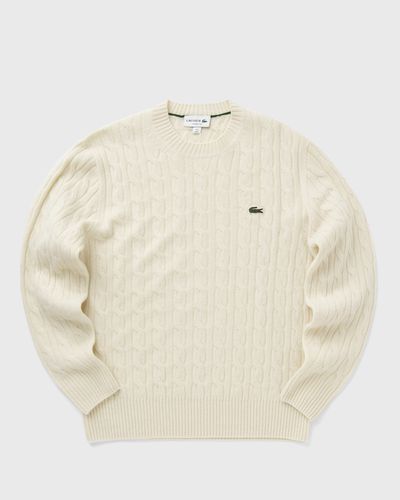 Lacoste CARDED WOOL CREW NECK SWEATER, beige