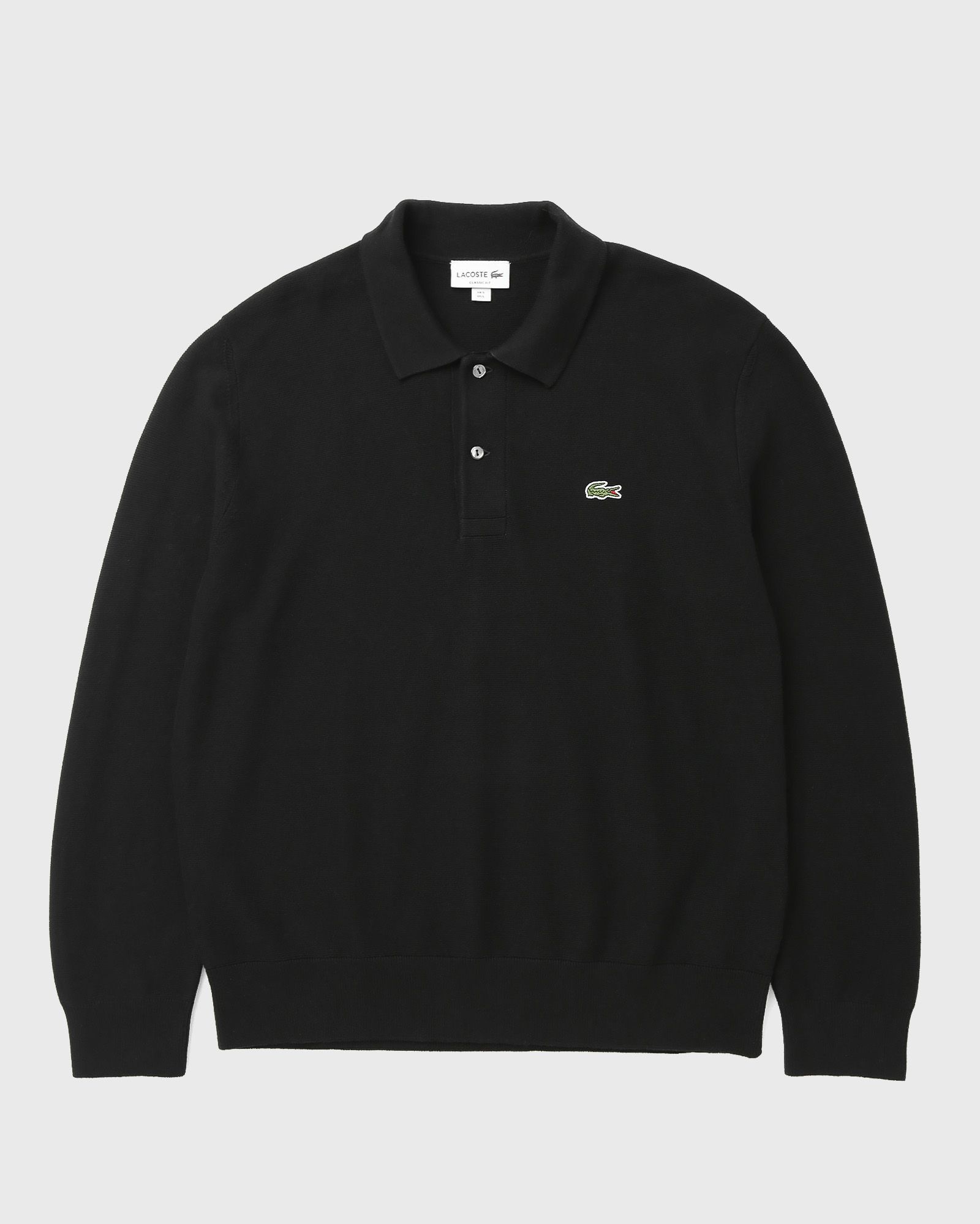 Lacoste Classic Fit Long Sleeved Knitted Polo Shirt, black