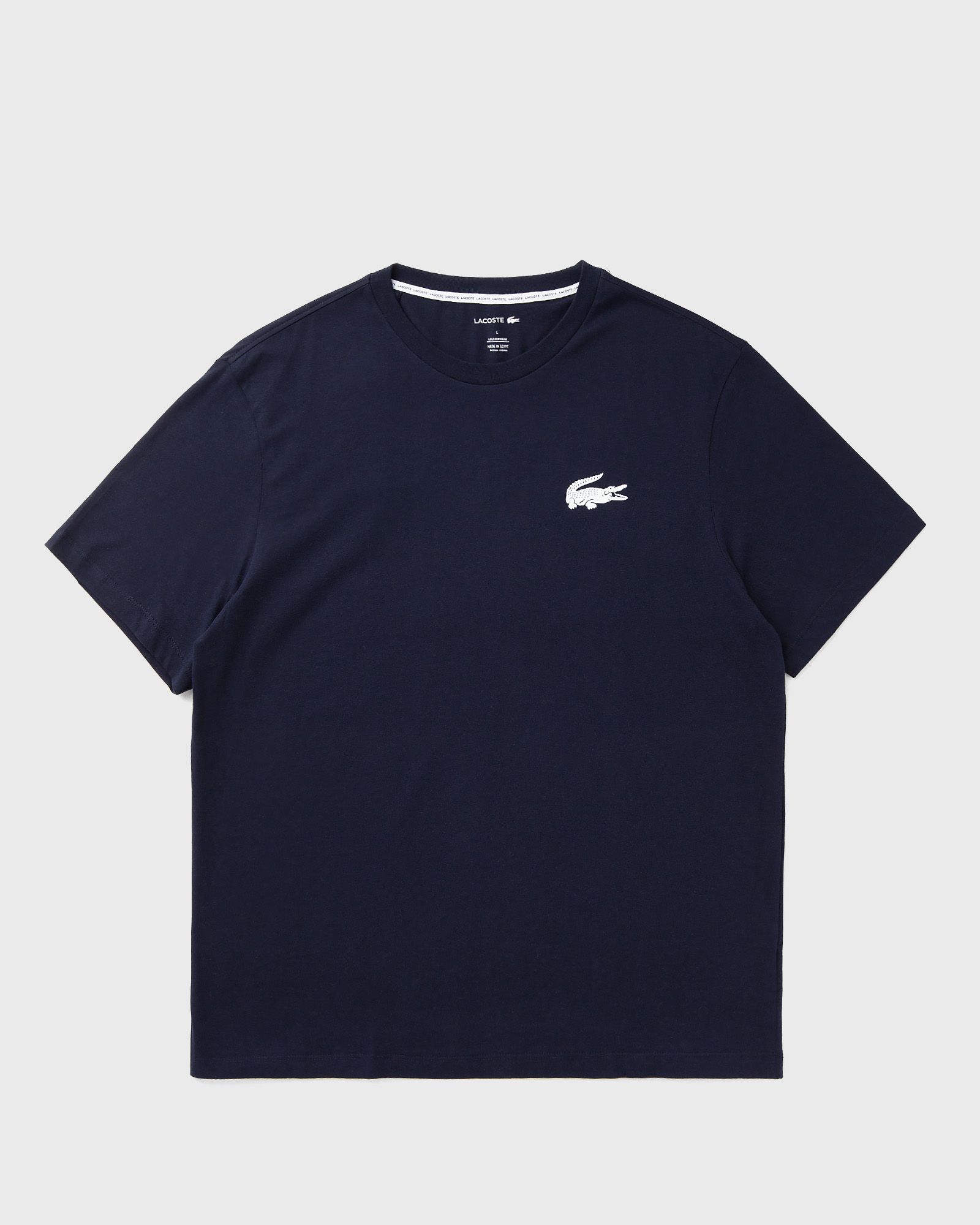 Lacoste Crocodile Print Cotton Loungewear Tee, blue