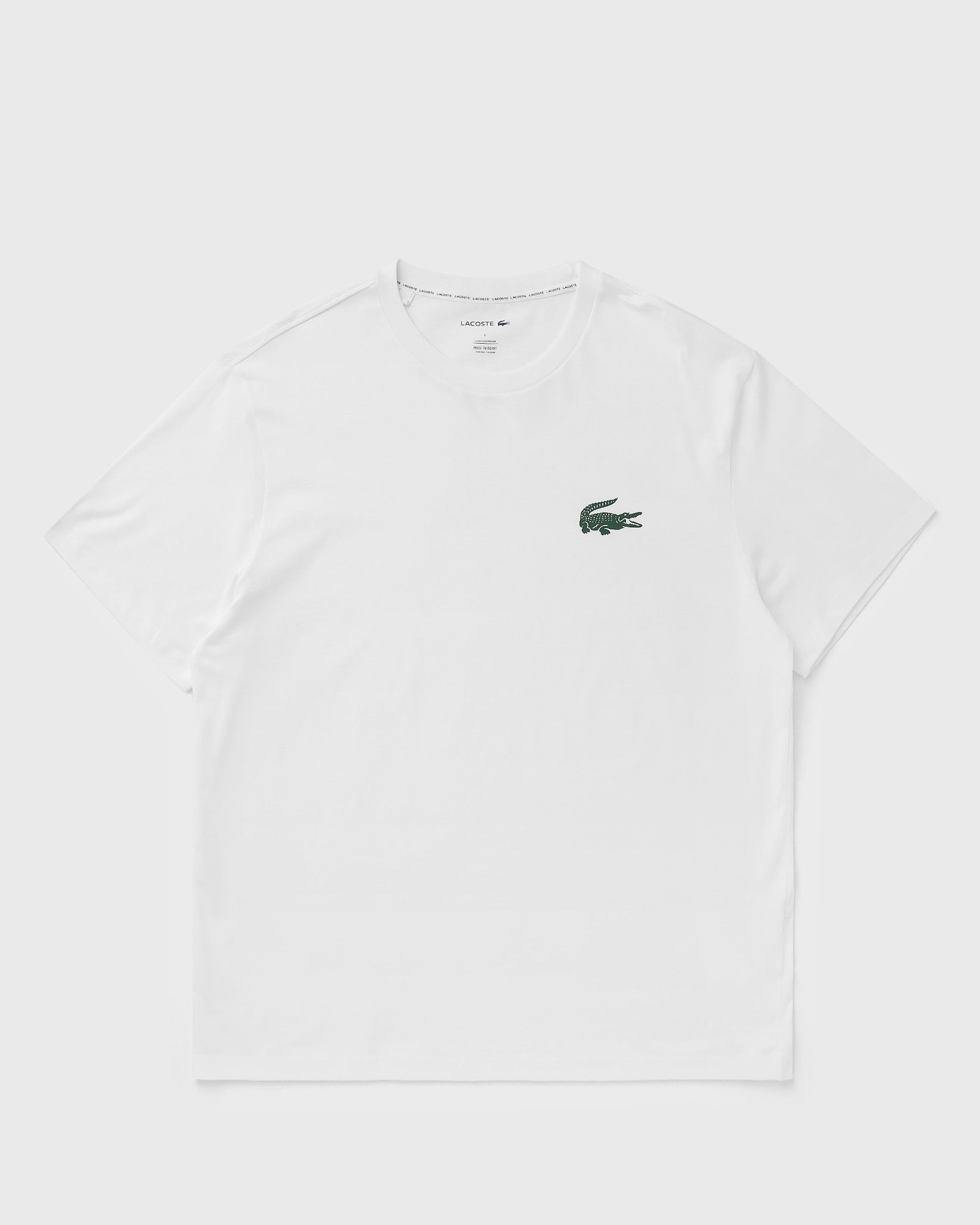 Lacoste Crocodile Print Cotton Loungewear Tee, white