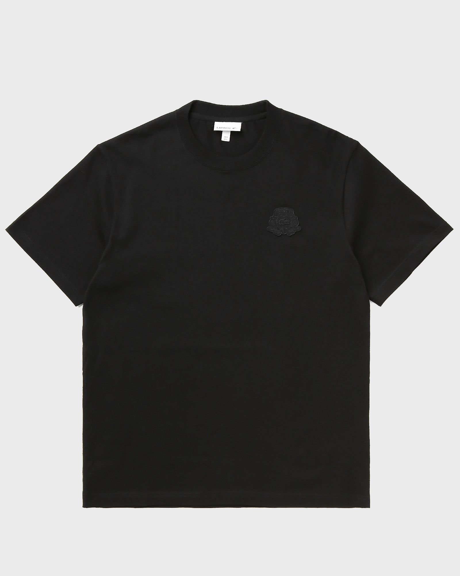 Lacoste Embroidered Shield Accent Heavy Jersey Tee, black