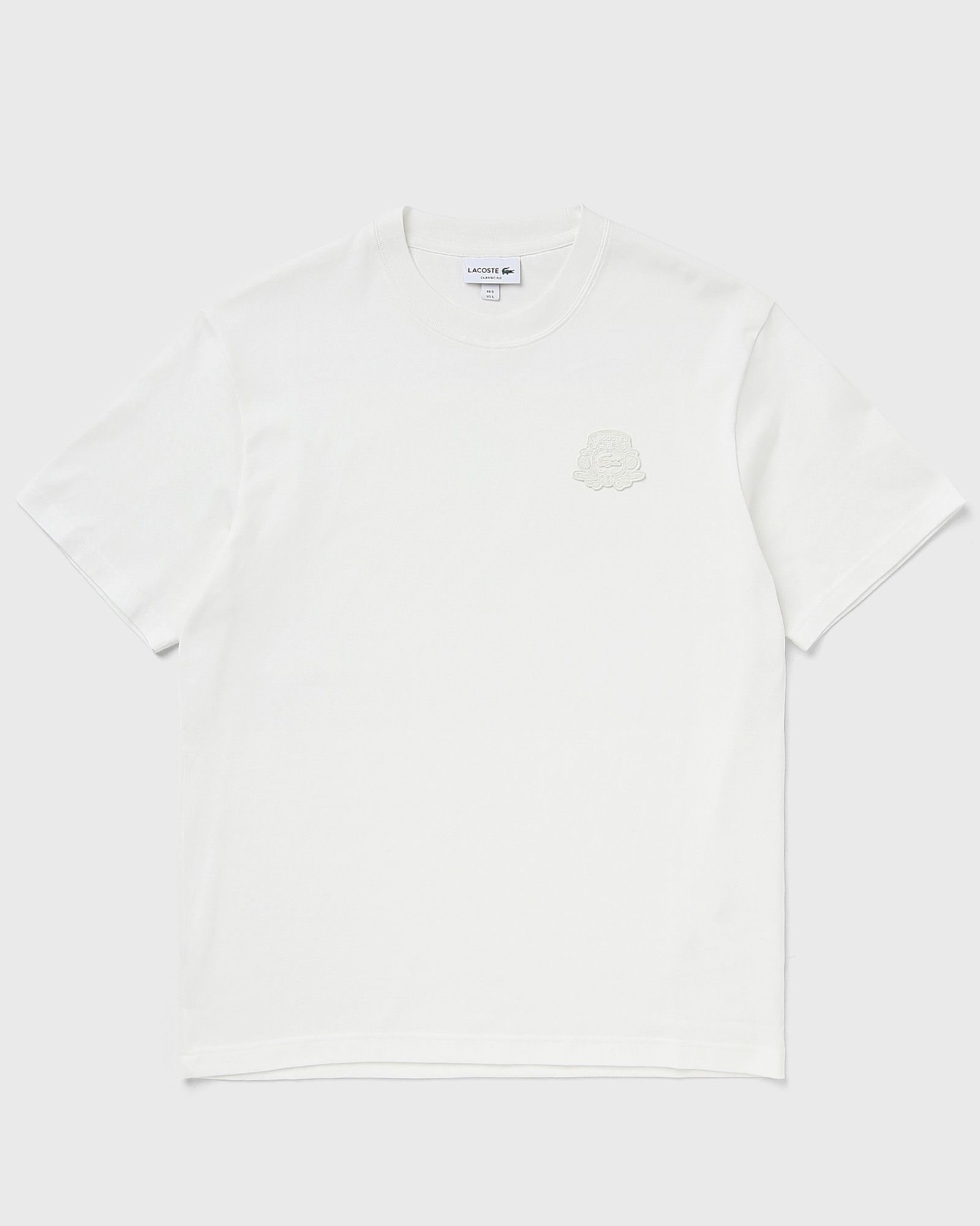 Lacoste Embroidered Shield Accent Heavy Jersey Tee, white