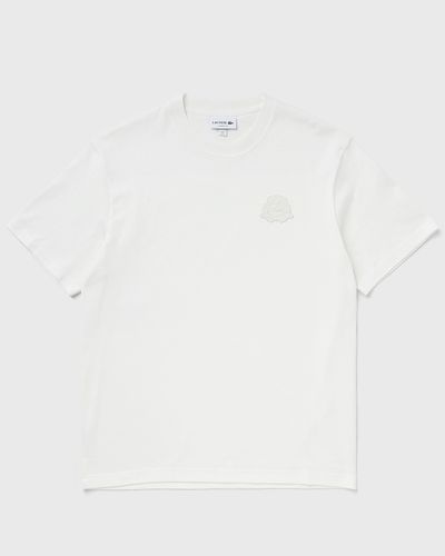 Lacoste Embroidered Shield Accent Heavy Jersey Tee, white