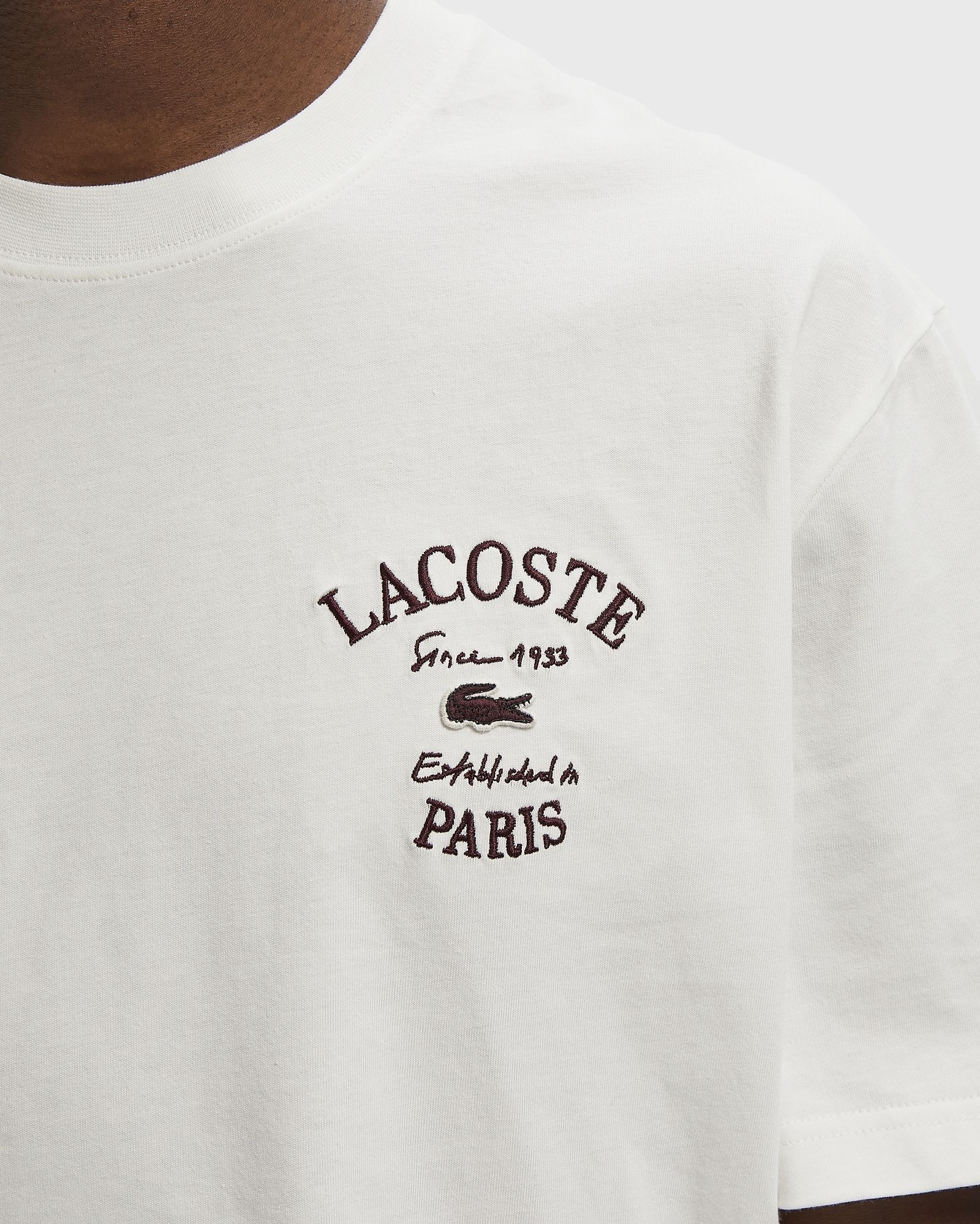 Lacoste Embroidery Accent Cotton Jersey Tee White | BSTN Store