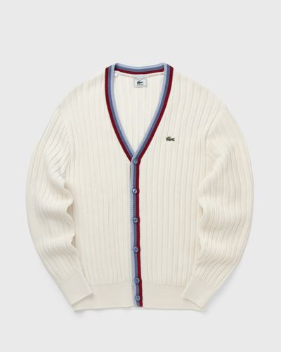Lacoste French Made Archive Edition Knitted Cardigan, white
