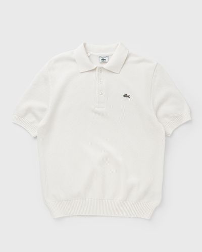 Lacoste French Made Archive Edition Polo Collar Sweater, white
