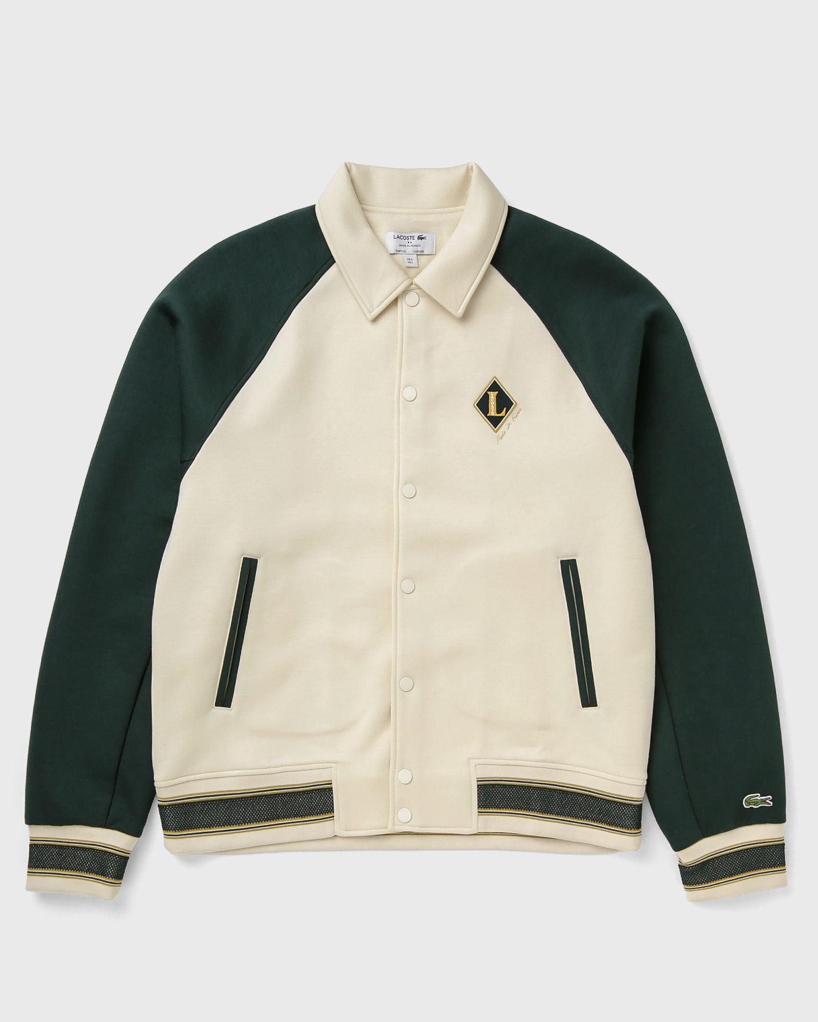 Lacoste French Made Varsity Badge Jacket, beige