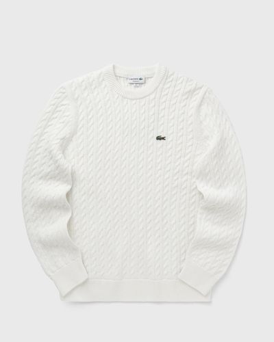 Lacoste Cable Knit Cotton Sweater, white
