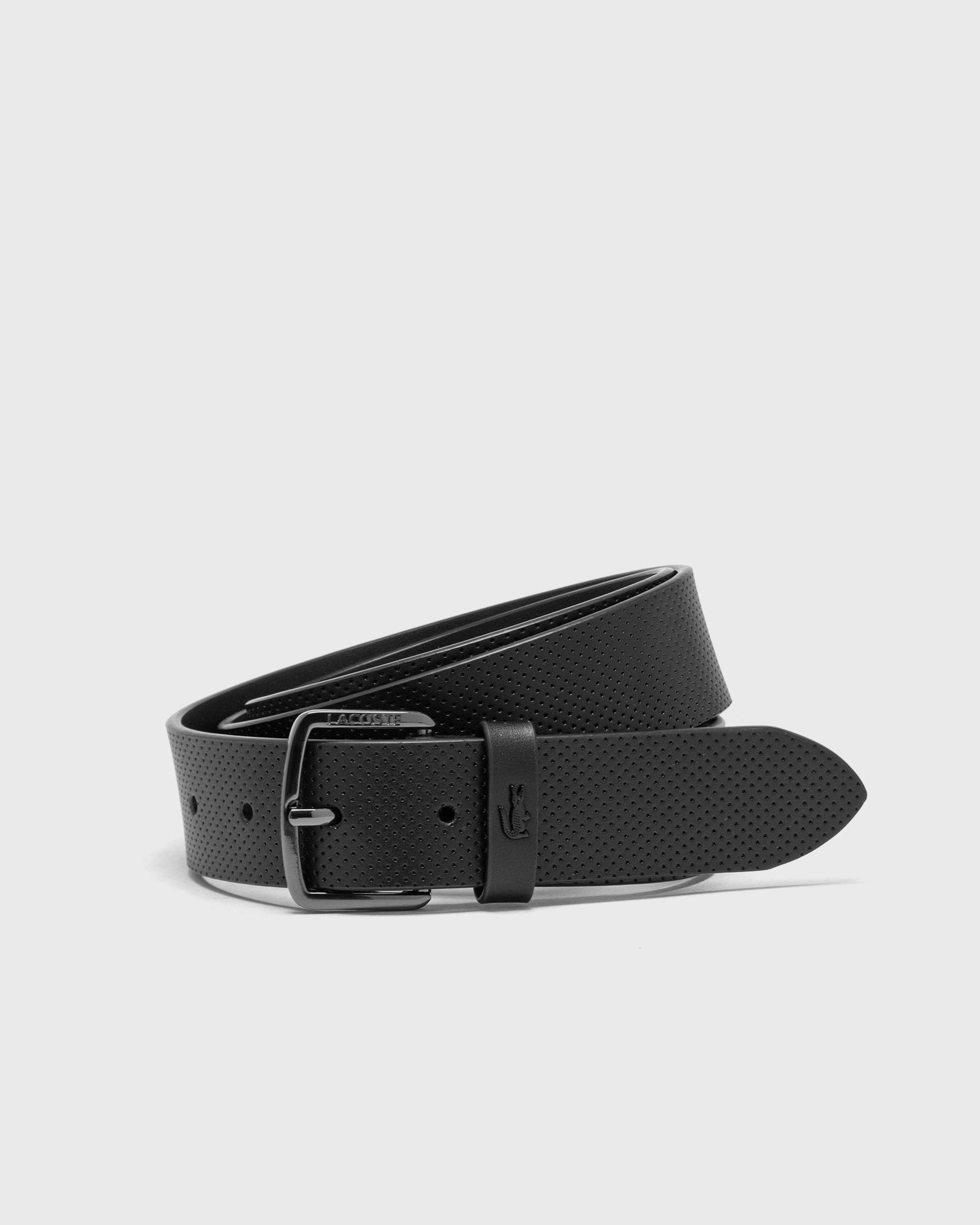 Lacoste LEATHER GOODS BELT, black