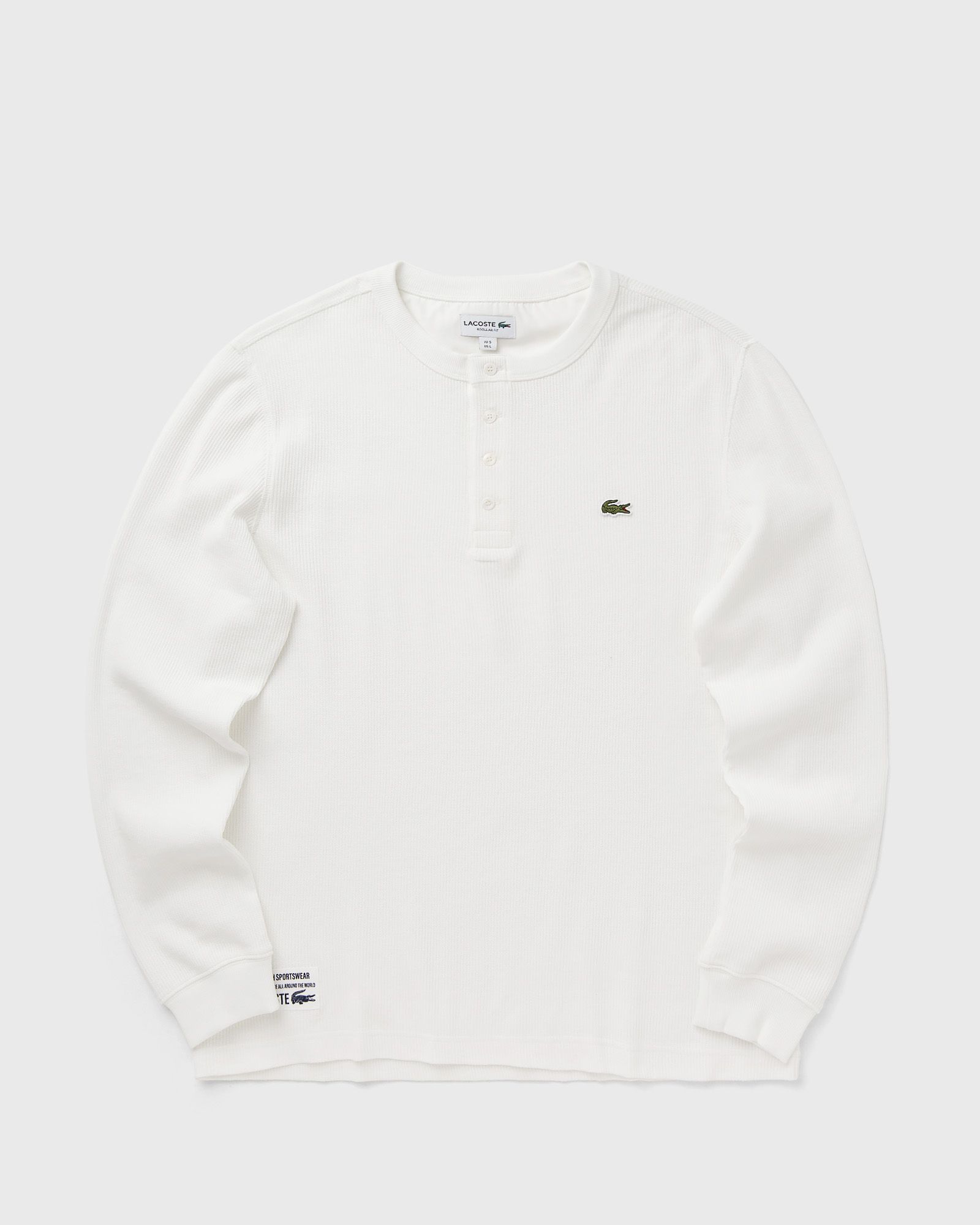 Lacoste Waffle Knit Henley Tee, white