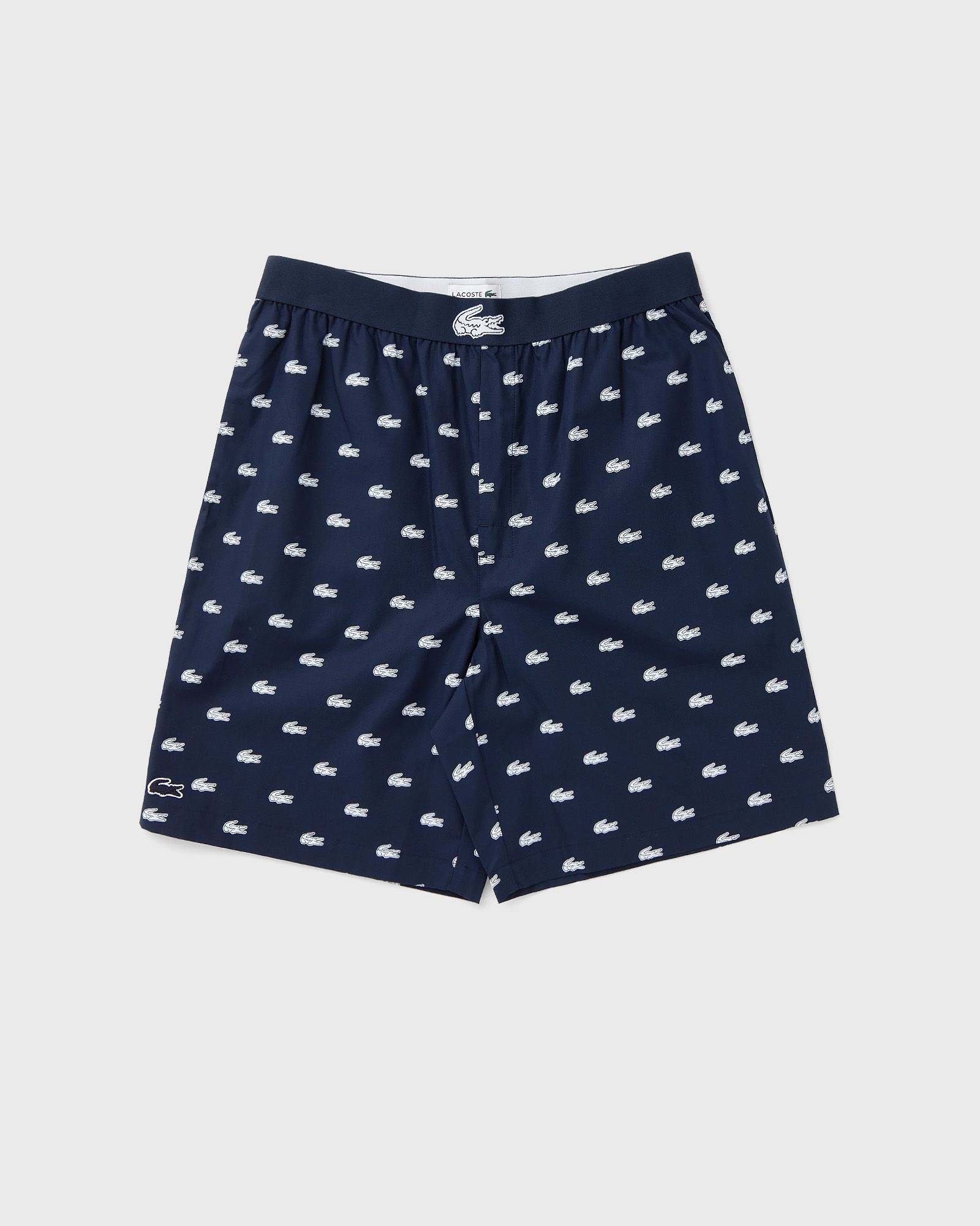 Lacoste Striped Poplin Pajama Shorts, blue