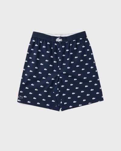 Lacoste Striped Poplin Pajama Shorts, blue