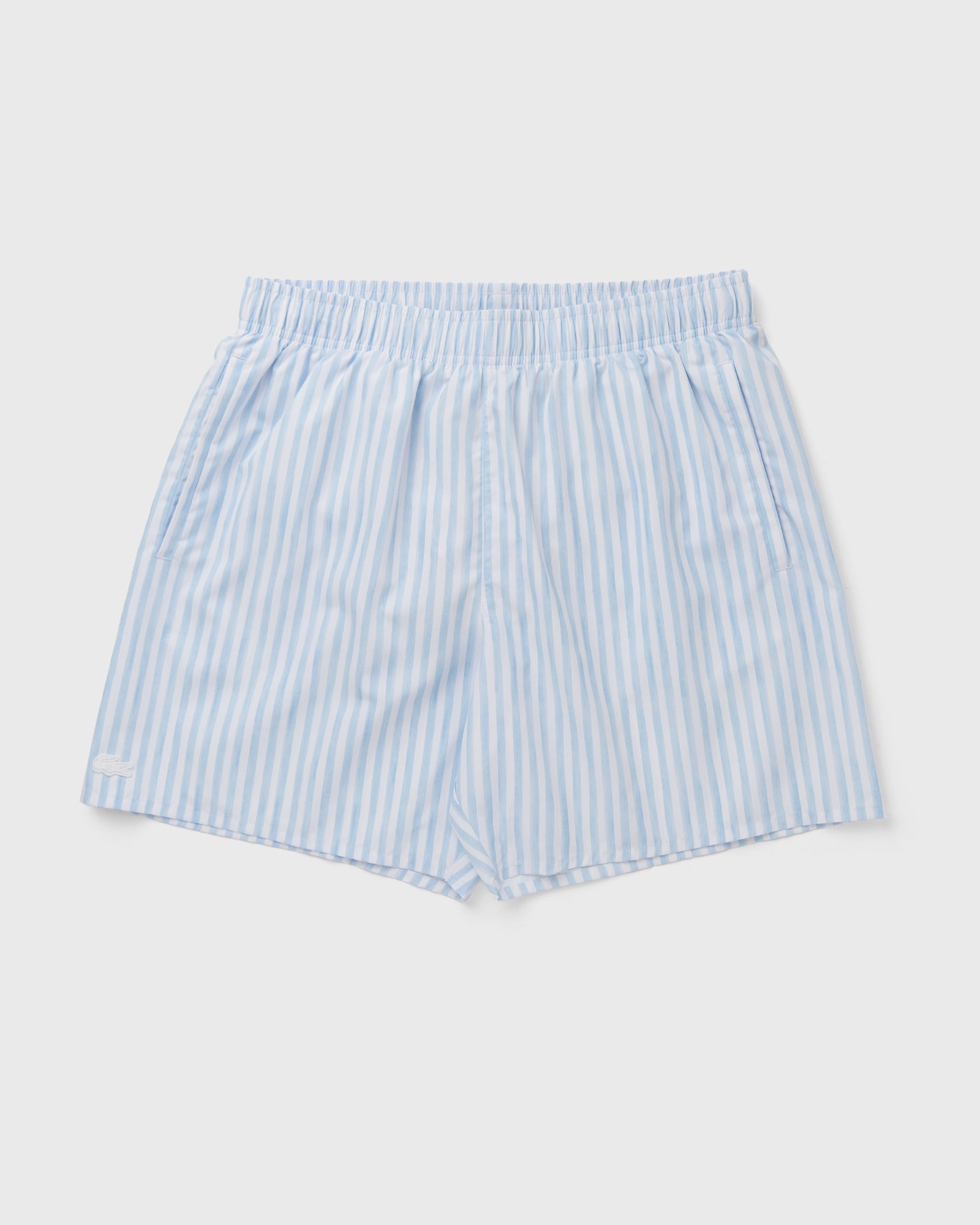 Lacoste Mid Length Stripe Swim Trunks, blue