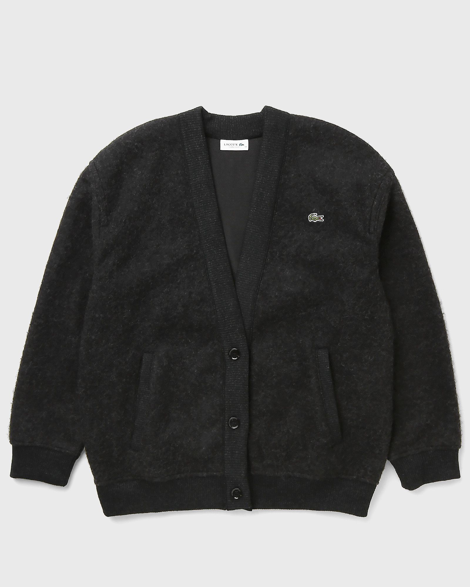 Oversized Boiled Wool Knit Cardigan