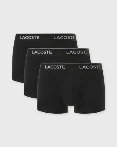 Lacoste 3-Pack Stretch Cotton Trunks, black