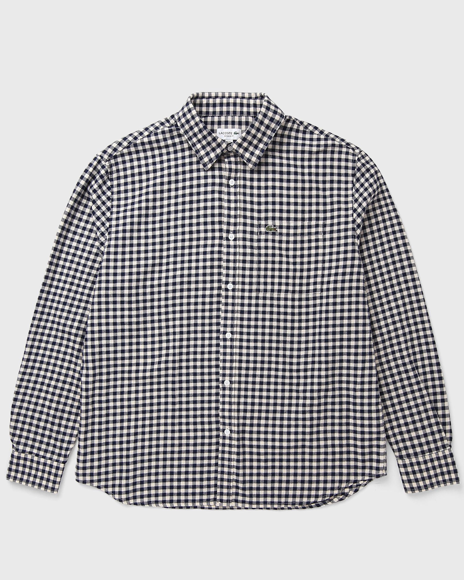 Lacoste Regular Fit Plaid Flannel Shirt, blue|beige