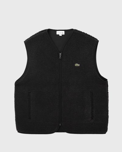Lacoste Sherpa Fleece Vest, black