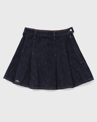 Lacoste Short Pleated Denim Skirt, blue