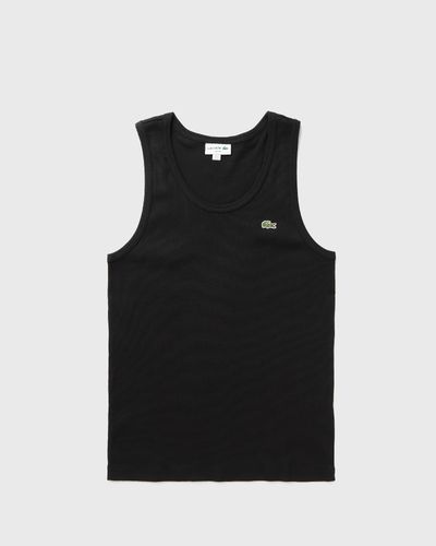 Lacoste Slim Fit Ribbed Cotton Tank Top, black