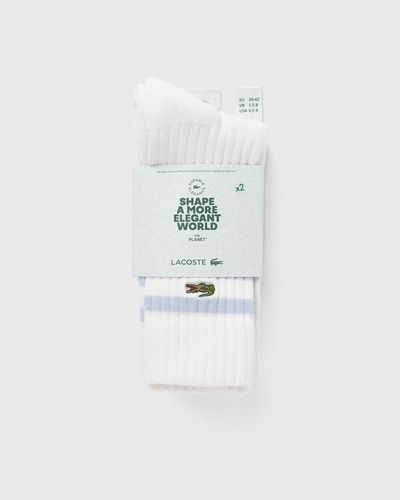 Lacoste Ribbed Cotton Socks, white