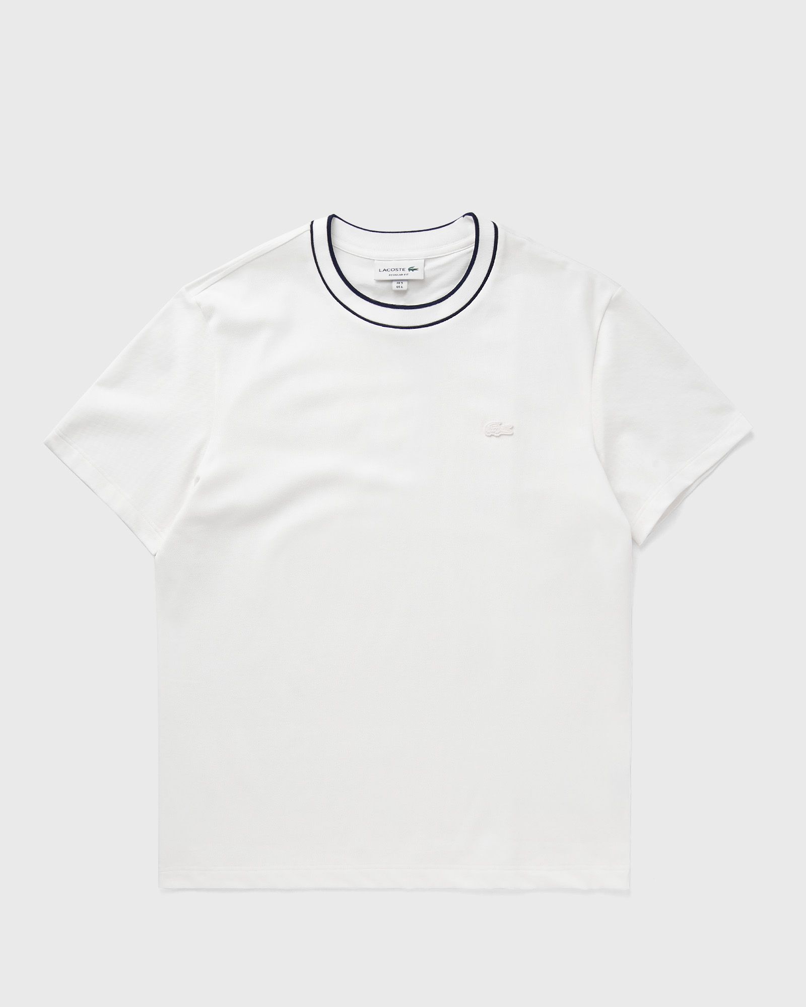 Lacoste Stretch PiquÒ Stripe Collar Tee, white