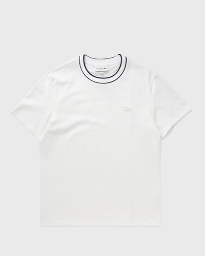 Lacoste Stretch PiquÒ Stripe Collar Tee, white