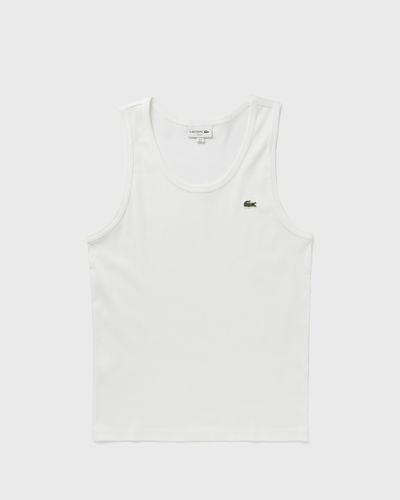 Lacoste Slim Fit Ribbed Cotton Tank Top, white