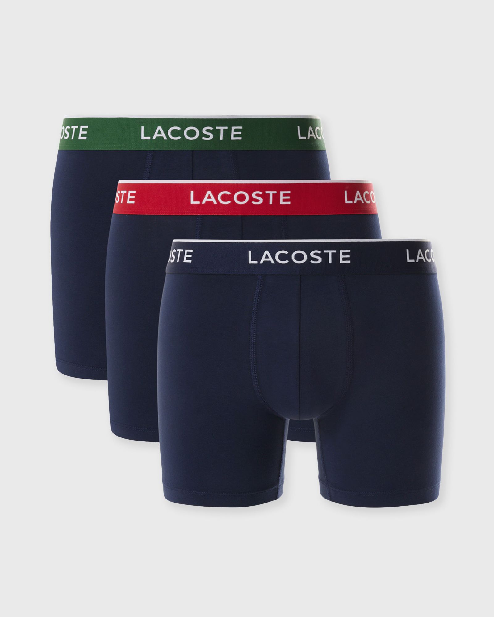 Lacoste 3-Pack Stretch Cotton Boxer Briefs, blue