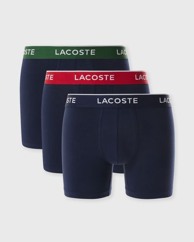 Lacoste 3-Pack Stretch Cotton Boxer Briefs, blue