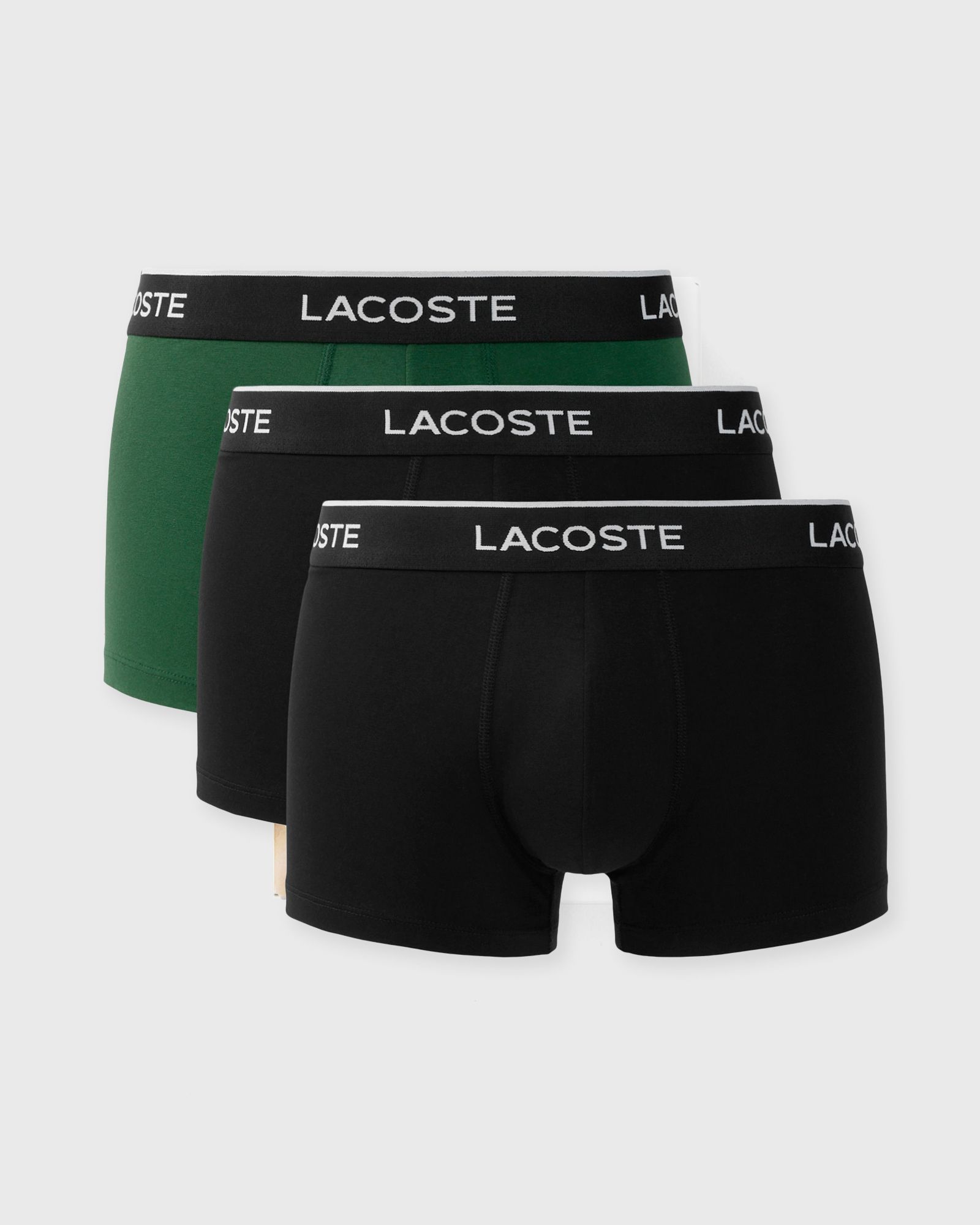 Lacoste COTTON STRETCH TRUNK 3PK, black|green