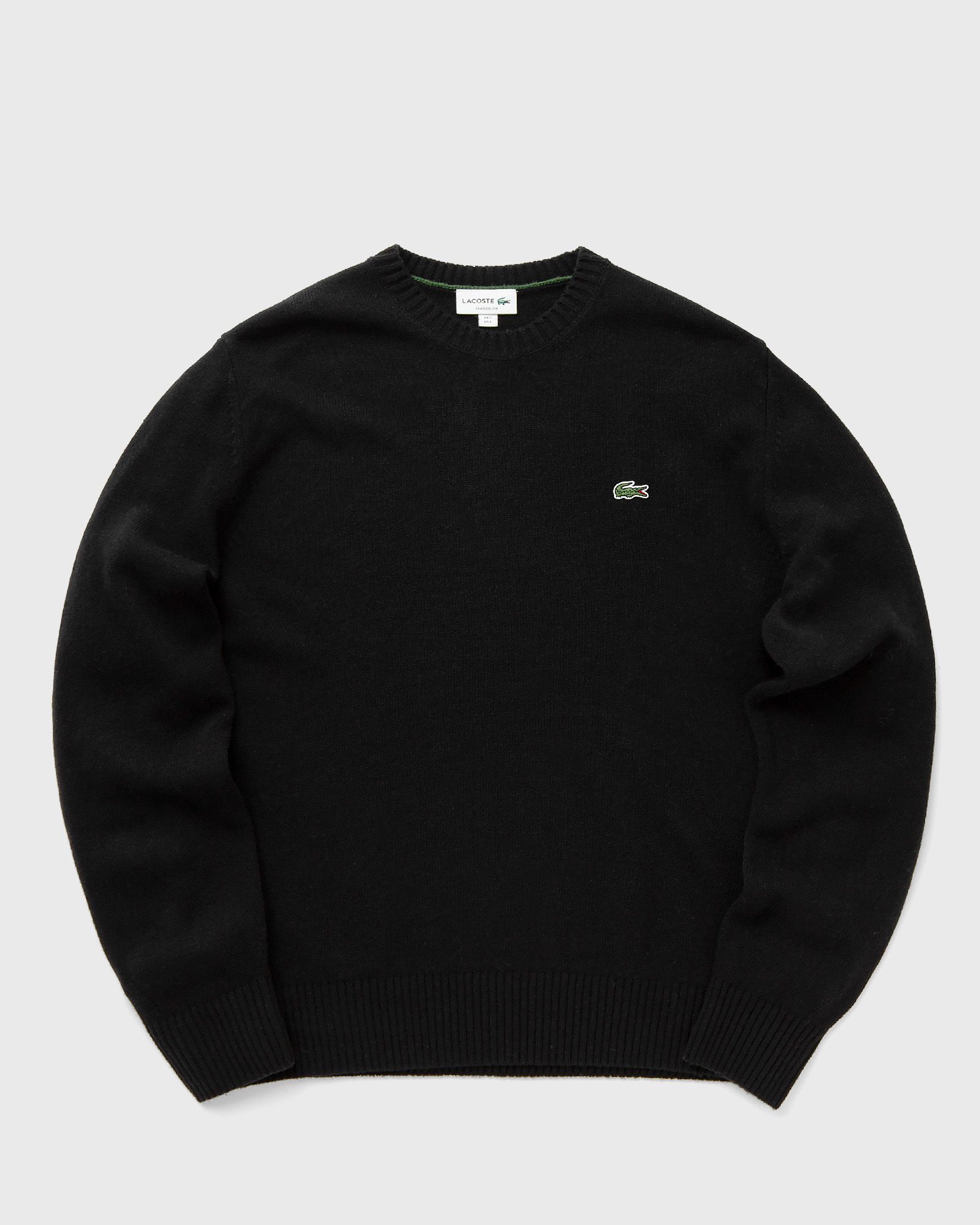 Lacoste WOOL CREW NECK SWEATER, black