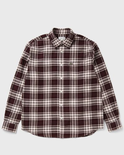 Lacoste WOVEN SHIRT, red|beige