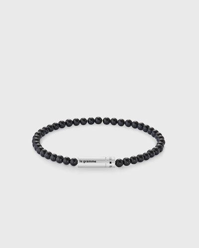 Le gramme 11G ONYX BEADS BRACELET, black|silver