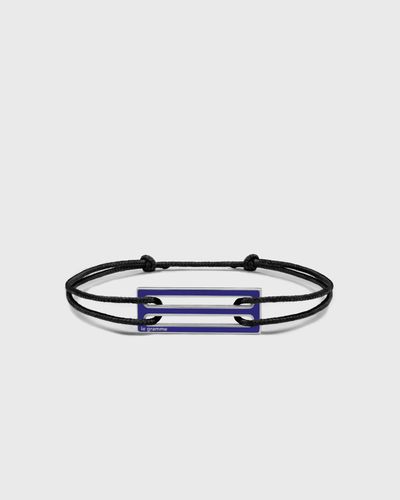 Le gramme 2.5g polished sterling silver royal blue lacquered cord bracelet, blue
